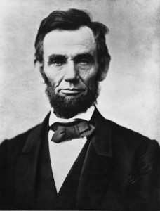 Abraham Lincoln head on shoulders photo portrait-228x300