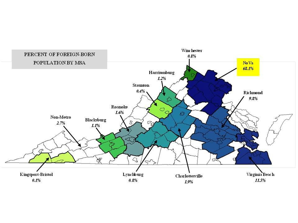 Percent of Foreign Born Population by MSA 2