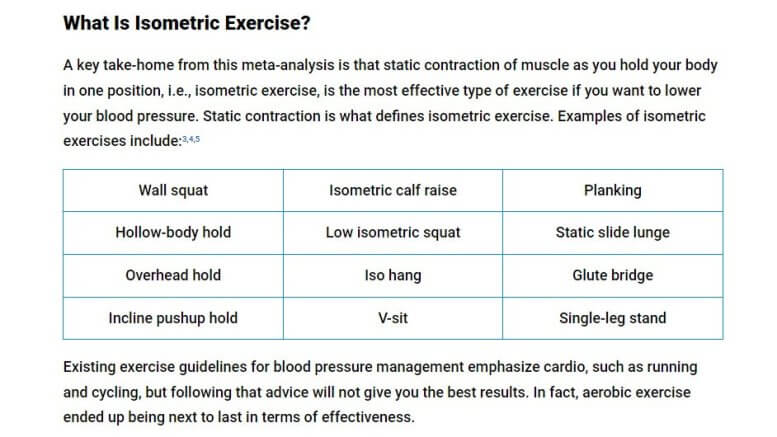 isometric exercise reduces blood pressure