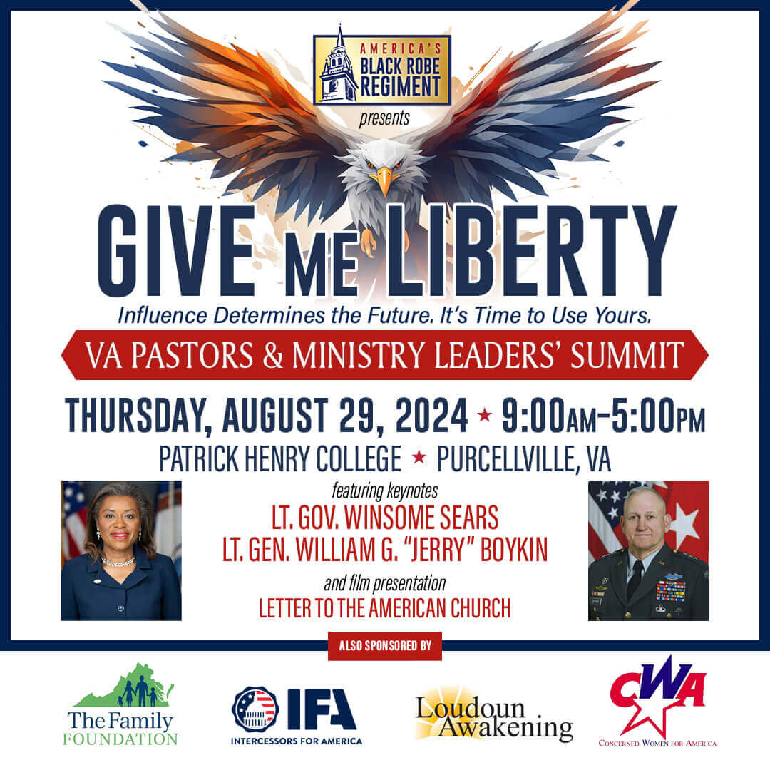 Promo Event: August 29, 2024   Give Me Liberty – Pastors and Ministry Leaders Summit