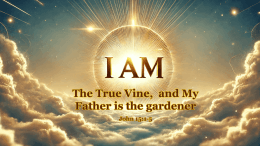 Jesus I am the true vine and My Father is the gardener