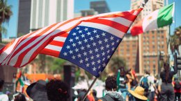 Protesters at a No Kings Day rally in Phoenix, Arizona, representing elite-funded fake grassroots movements in America