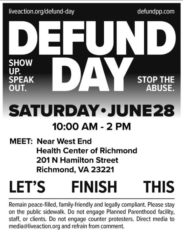 Defund Planned Parenthood Richmond