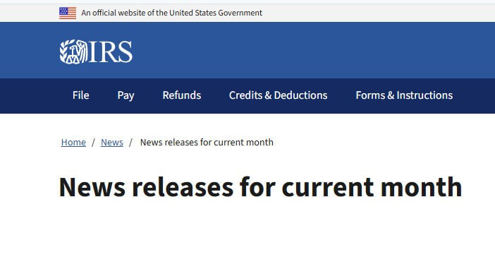 IRS NEWS UPDATE