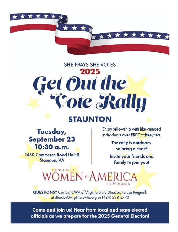 September 23, 2025 Get Out the Vote Rally in Staunton! - Virginia ...