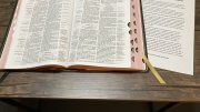 Open Bible to Psalm 139 beside a printed Virginia pastors’ letter on Amendments 1 and 2.